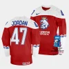 czechia michal jordan 2023 iihf world championship red away jersey