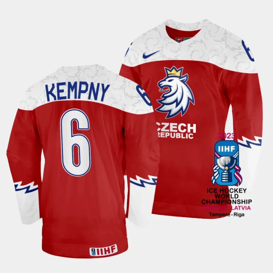 czechia michal kempny 2023 iihf world championship red away jersey