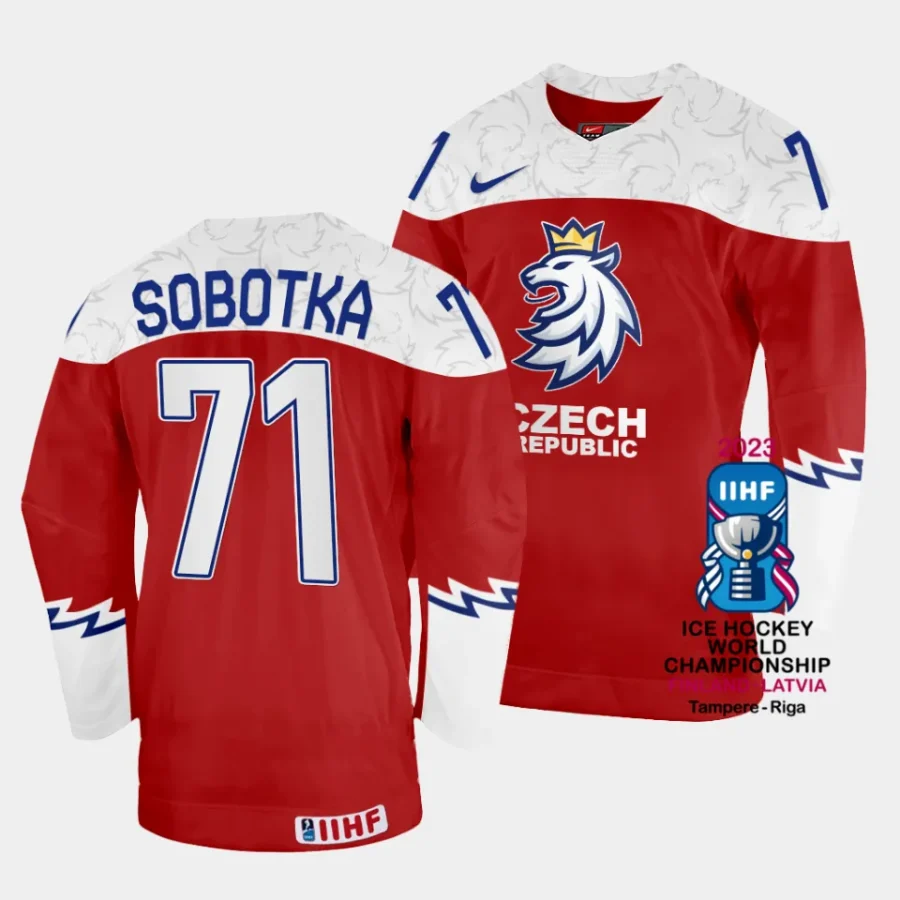 czechia vladimir sobotka 2023 iihf world championship red away jersey