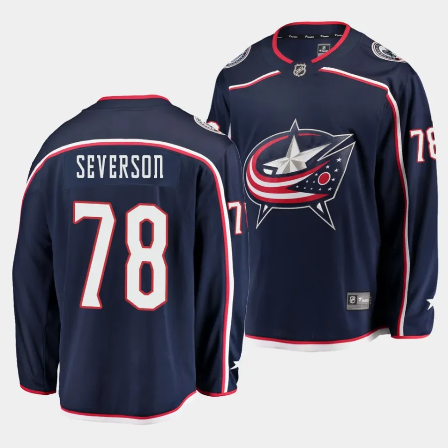 damon severson blue jackets navy home breakaway player jersey