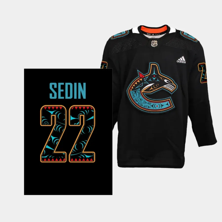 daniel sedin canucks special edition first nations 2023 black jersey