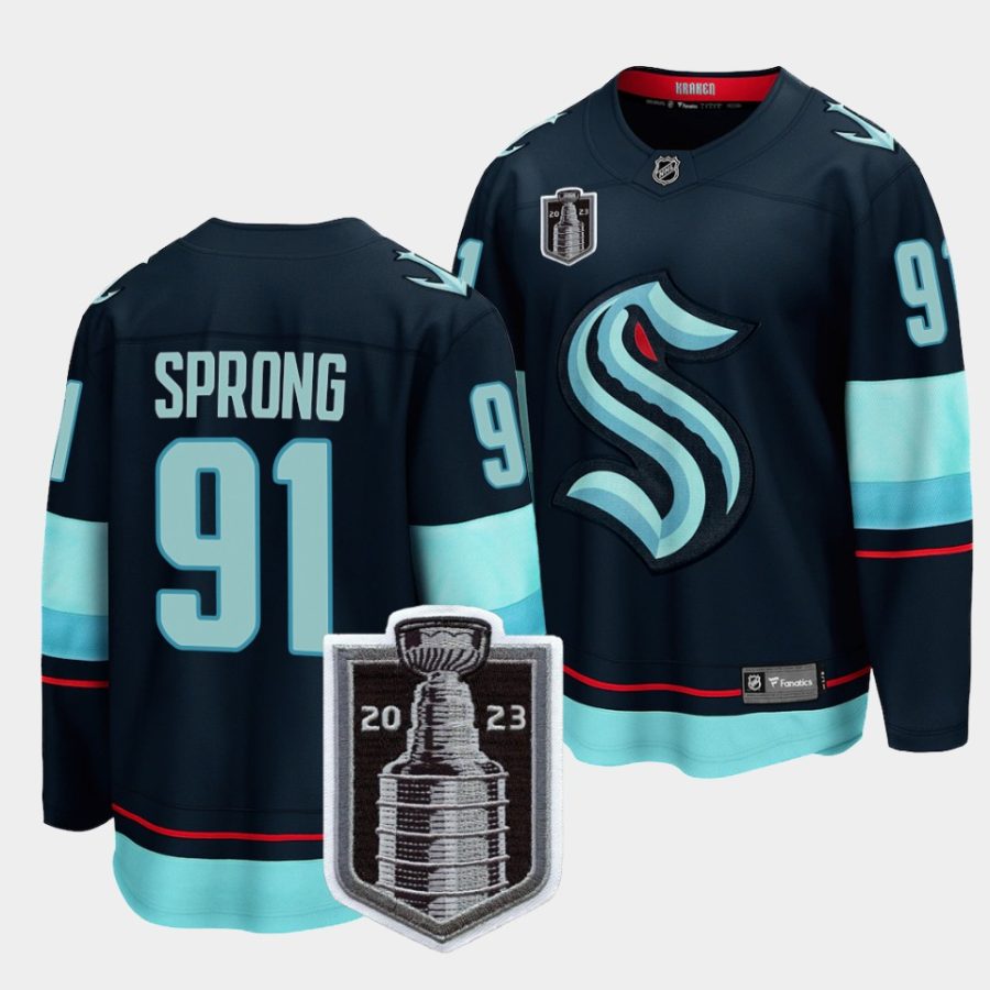 daniel sprong kraken blue 2023 stanley cup playoffs home jersey