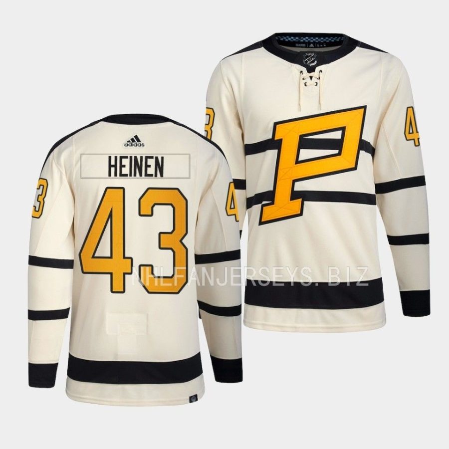 danton heinen penguins cream 2023 winter classic primegreen jersey