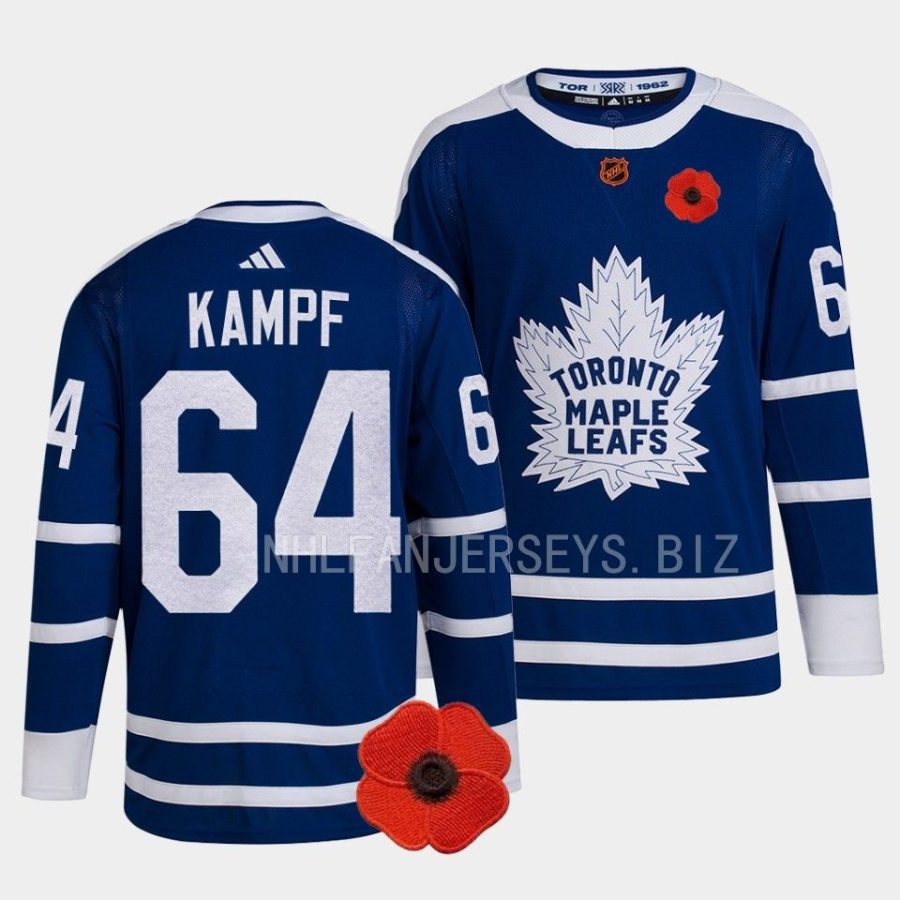 david kampf maple leafs blue 2022canadian remembrance day lest we forget retrojersey