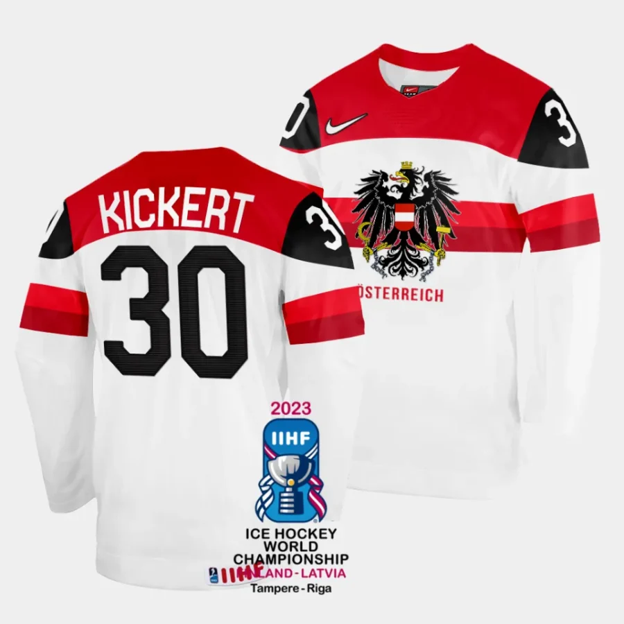 david kickert australia 2023 iihf world championship home white jersey