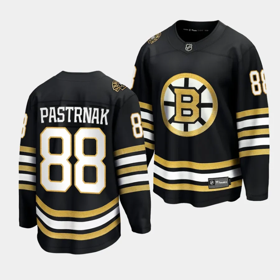 david pastrnak bruins black 2023 24 100th anniversary premier jersey