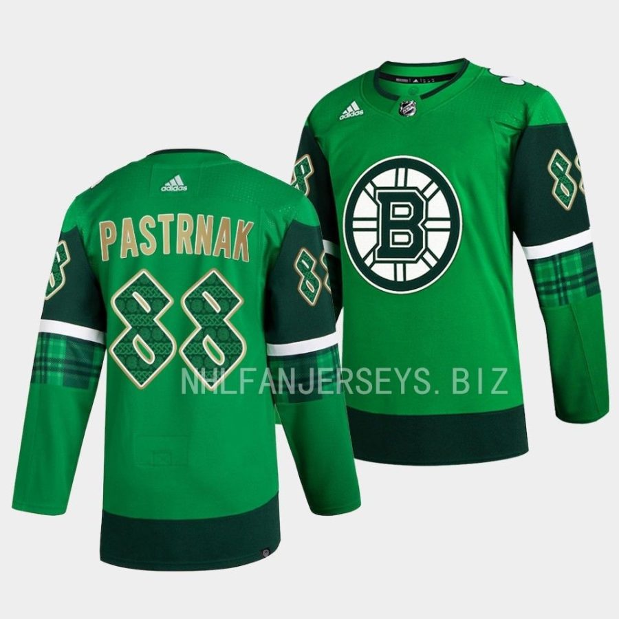 david pastrnak bruins green 2023 st. patricks day primegreen authentic jersey