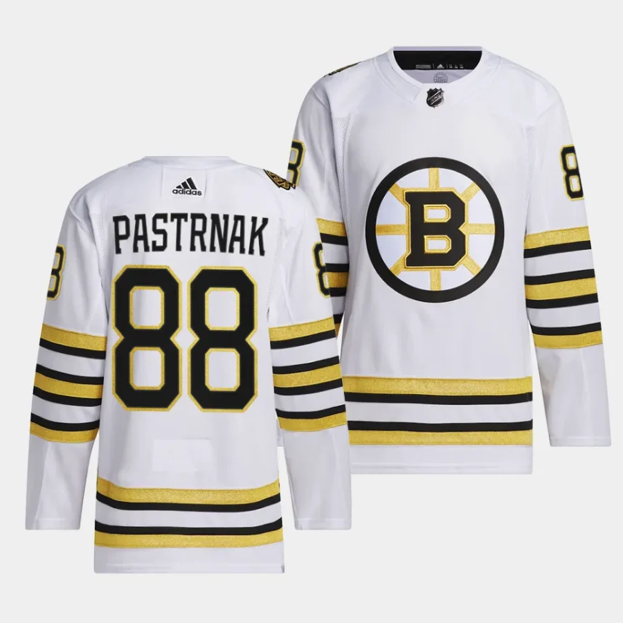 david pastrnak bruins white 2023 24100th anniversary primegreen authentic playerjersey