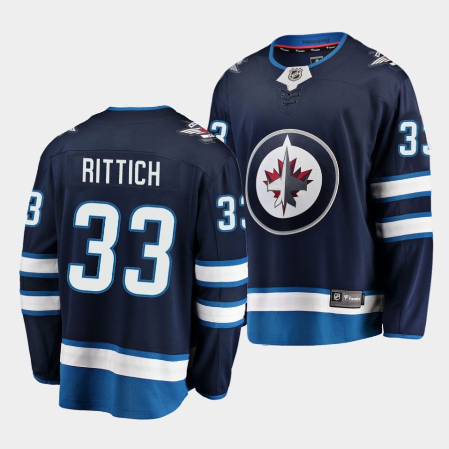 david rittich jets navy home breakaway player jersey