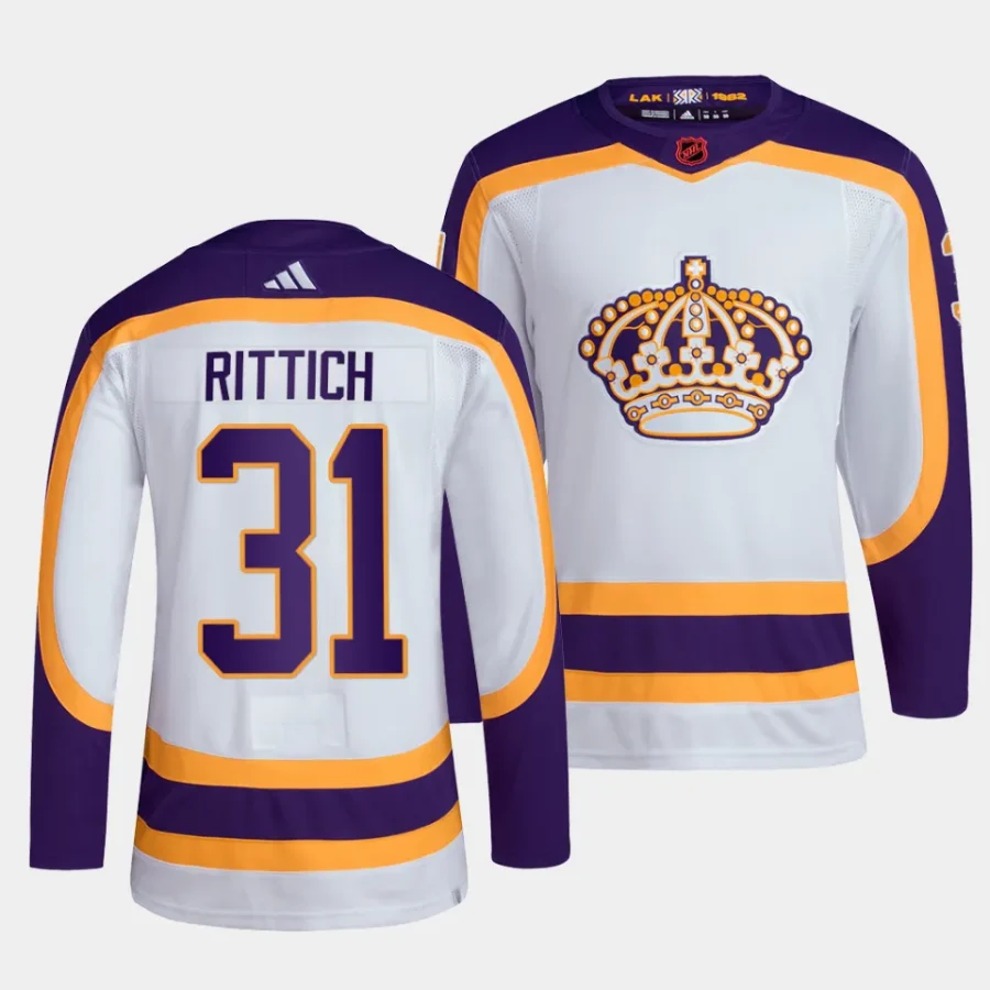 david rittich la kings white reverse retro primegreen jersey