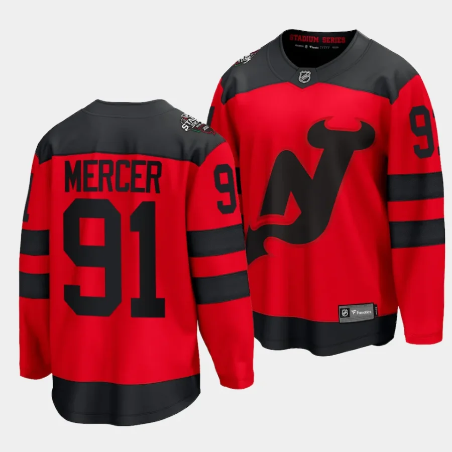 dawson mercer devils red 2024 nhl stadium series breakaway player jersey