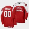 denmark custom 2021 iihf world championship red away jersey