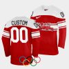 denmark hockey custom 2022 winter olympics red away jersey