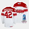 denmark niklas andersen 2023 iihf world championship white home jersey