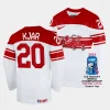 denmark oliver kjar 2023 iihf world championship white home jersey