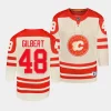 dennis gilbert flames 2023 nhl heritage classic youth cream jersey