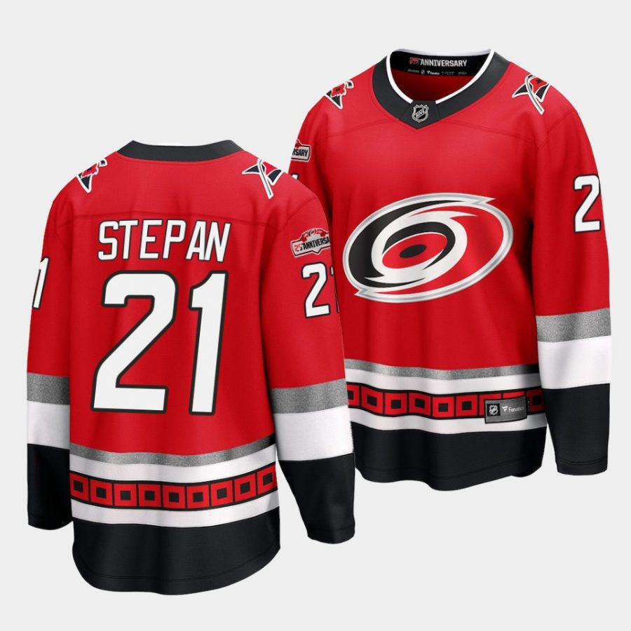 derek stepan hurricanes red home breakaway player jersey