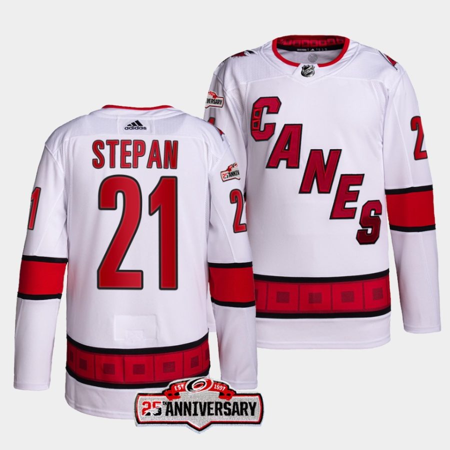 derek stepan hurricanes white primegreen away jersey