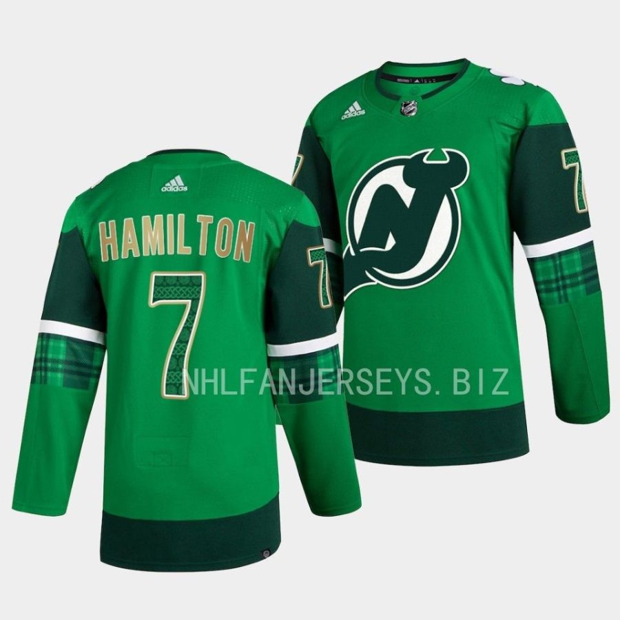 devils dougie hamilton green 2023 st. patricks day jersey