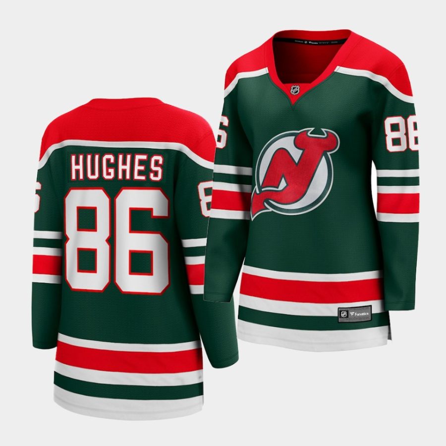 devils jack hughes green 2021 special edition women jersey