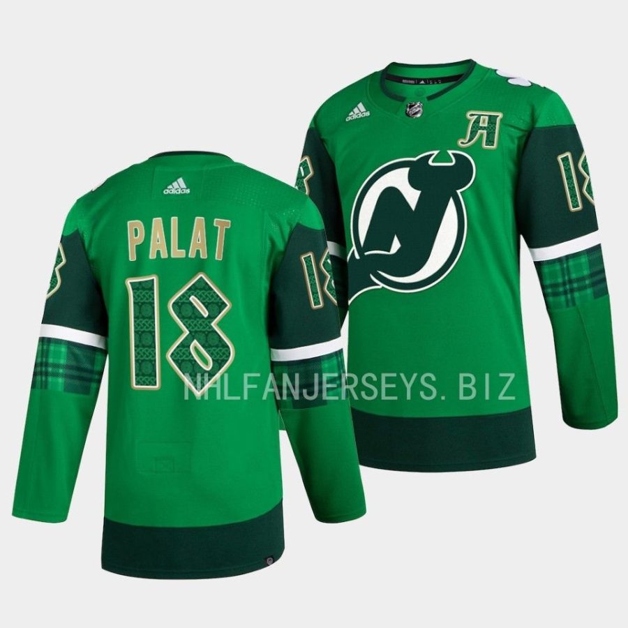 devils ondrej palat green 2023 st. patricks day jersey