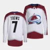 devon toews avalanche white away primegreen authentic projersey