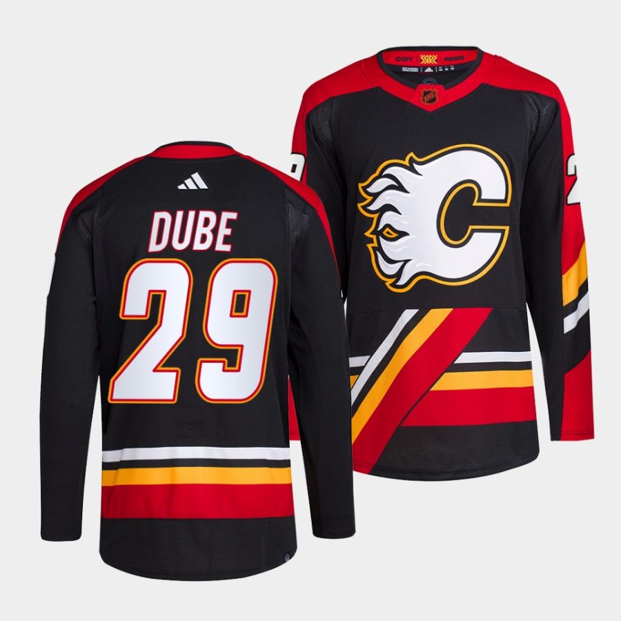 dillon dube flames black 2022reverse retro 2.0 authentic primegreen jersey