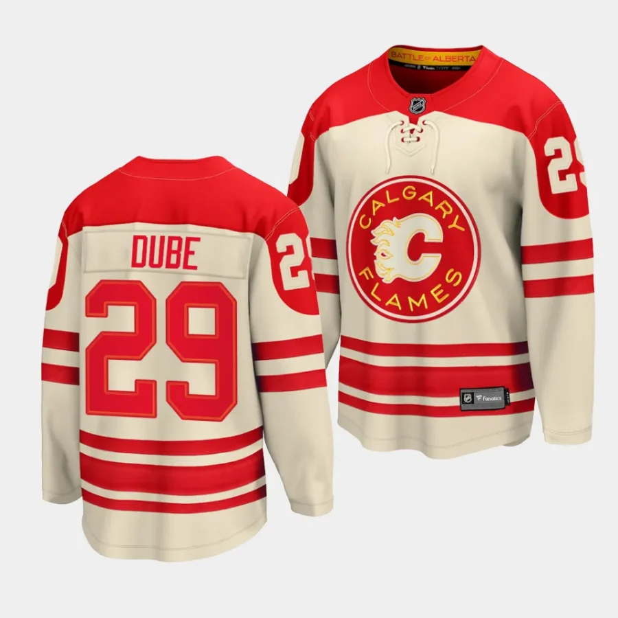 dillon dube flames cream 2023 nhl heritage classic premier jersey