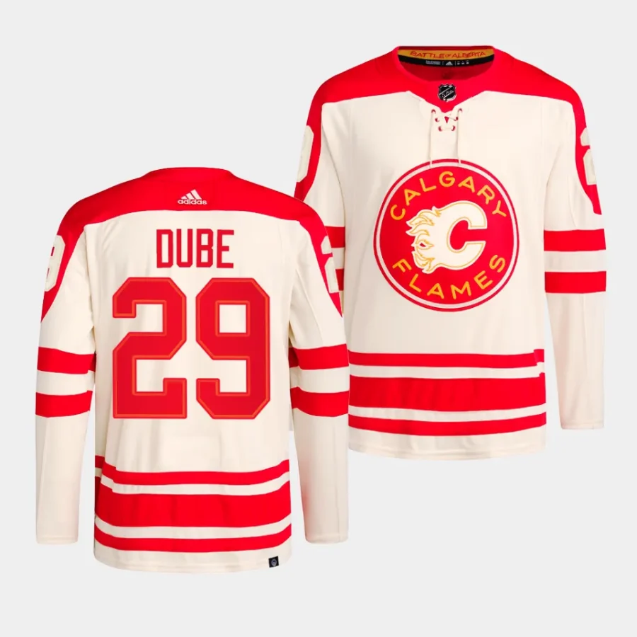 dillon dube flames cream 2023 nhl heritage classic primegreen authentic playerjersey