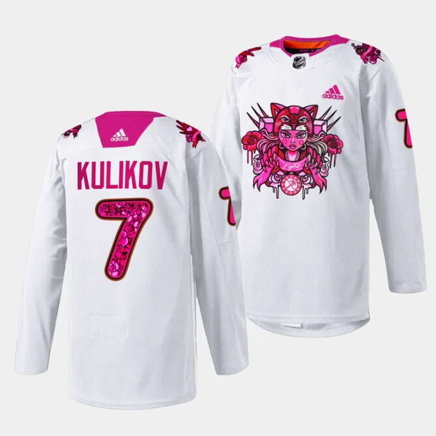 dmitry kulikov panthers white 2023pink in the rink limited jersey