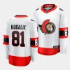 dominik kubalik senators white away breakaway player jersey