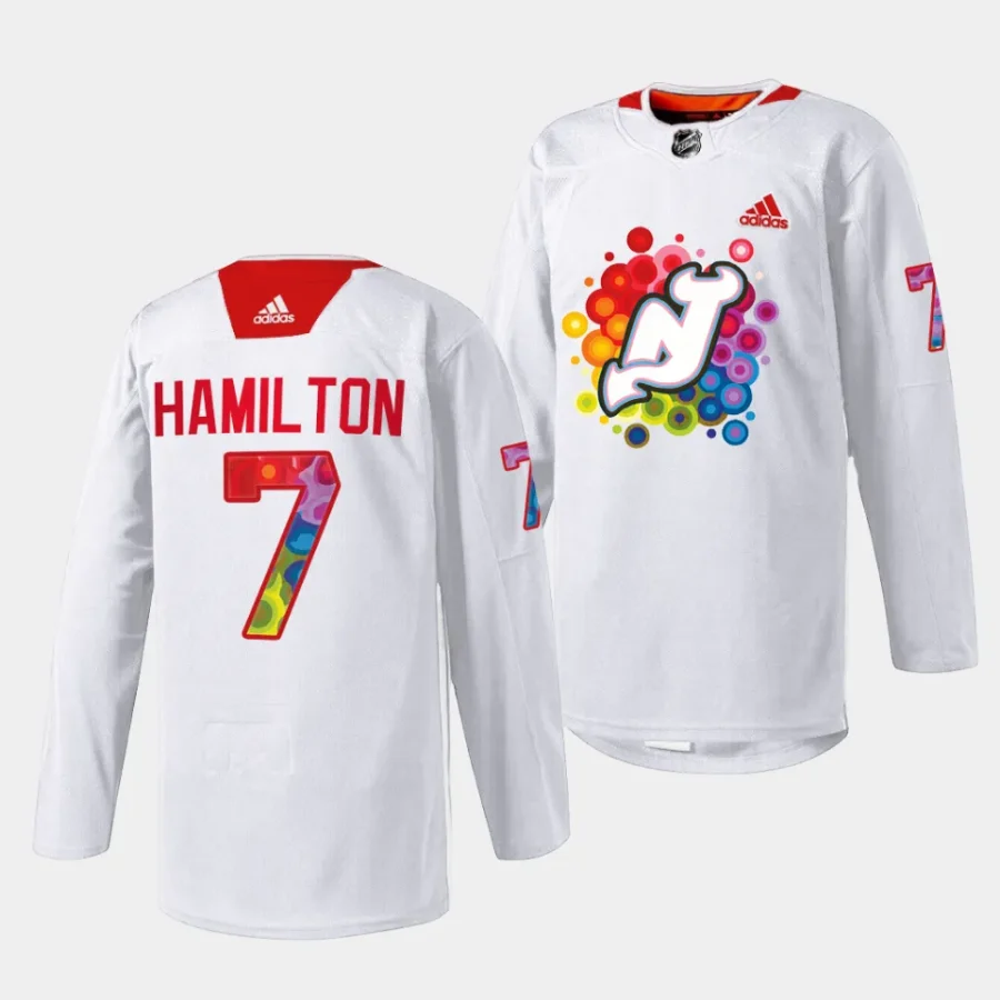 dougie hamilton devils white 2023 pride night special jersey