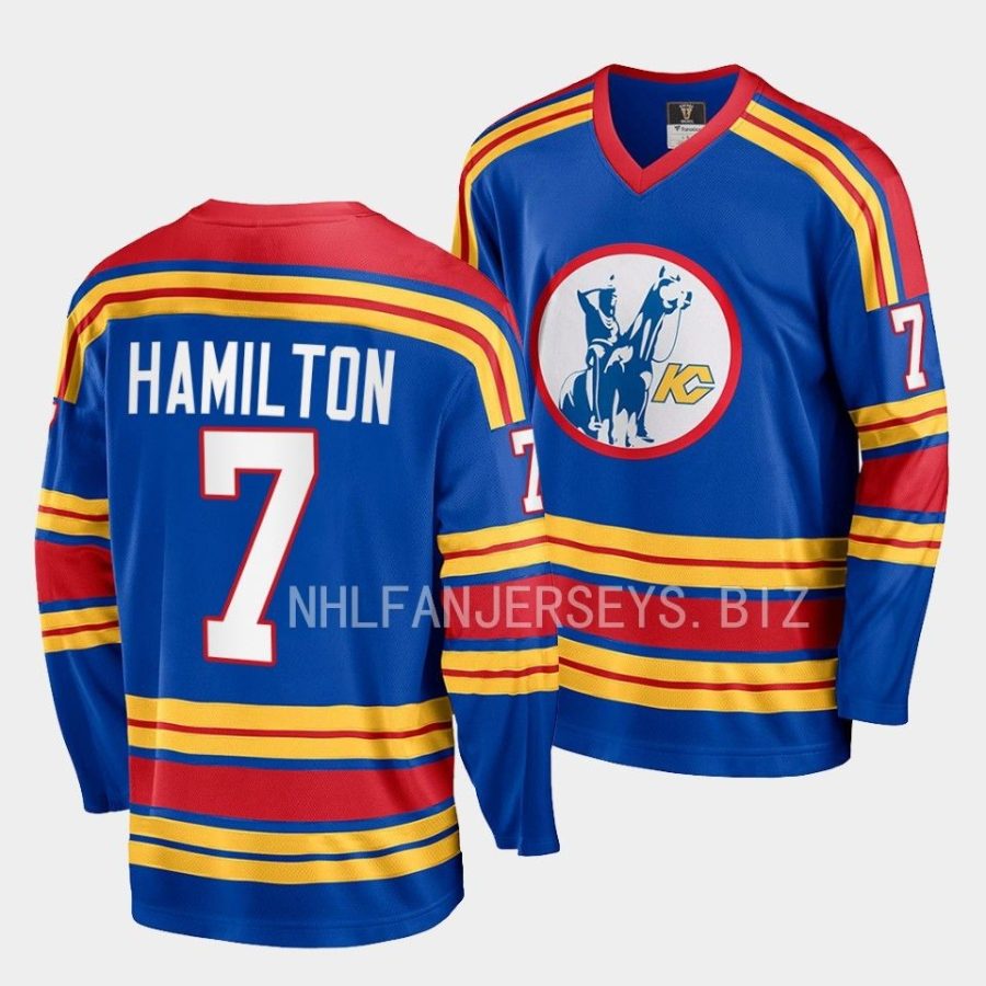 dougie hamilton kansas city scouts royal 74 75 breakaway vintage replica jersey