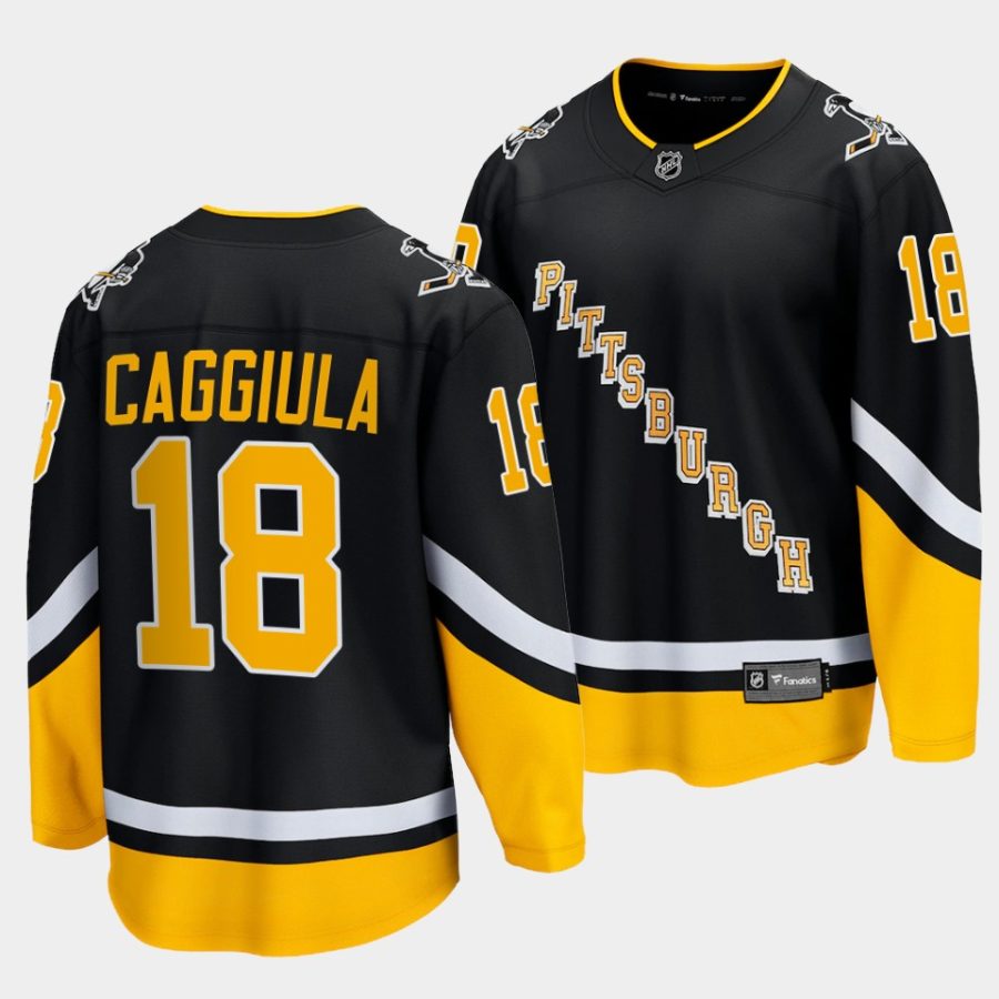 drake caggiula penguins black alternate breakaway player jersey