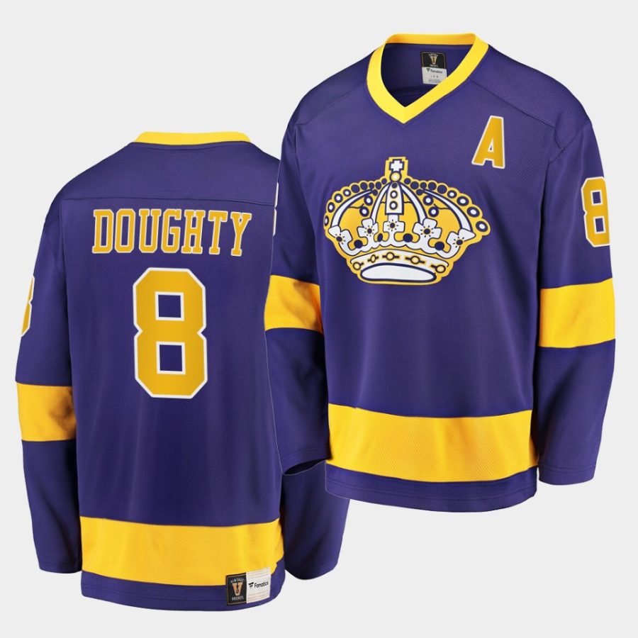 drew doughty kings purple vintage premier breakaway jersey