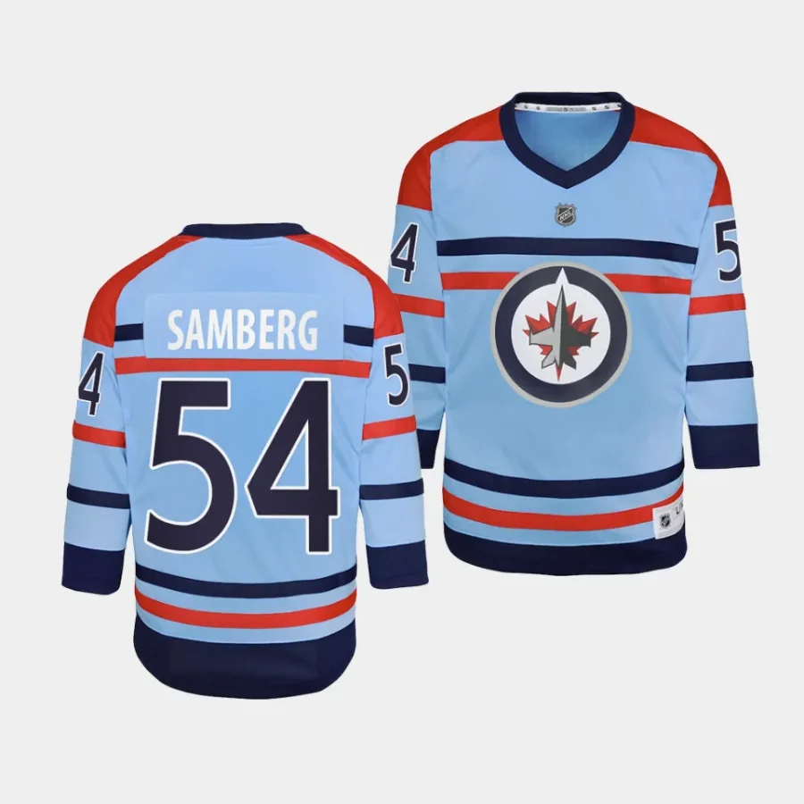 dylan samberg jets 2023 24rcaf centennial youth light blue jersey