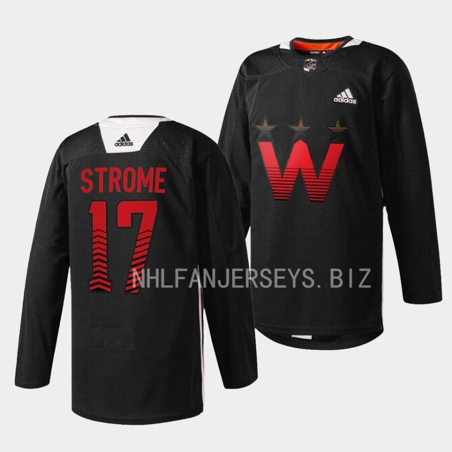 dylan strome capitals warmup 2023 celebrating black history black jersey