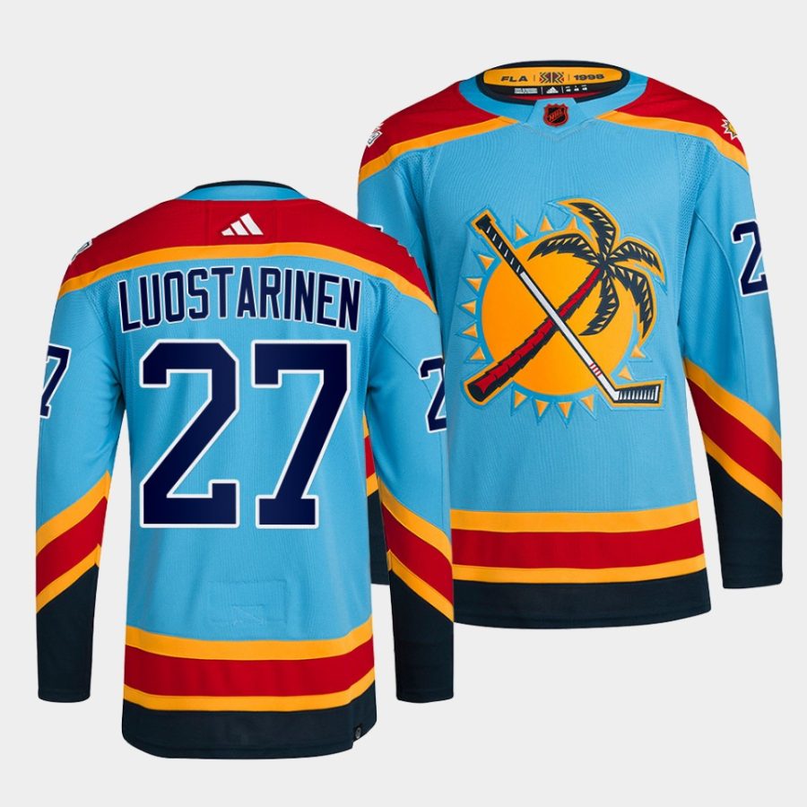 eetu luostarinen panthers blue 2022reverse retro 2.0 authentic primegreen jersey