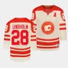 elias lindholm flames 2023 nhl heritage classic youth cream jersey