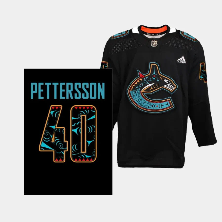 elias pettersson canucks special edition first nations 2023 black jersey