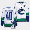 elias pettersson canucks white kevin bieska patch away jersey