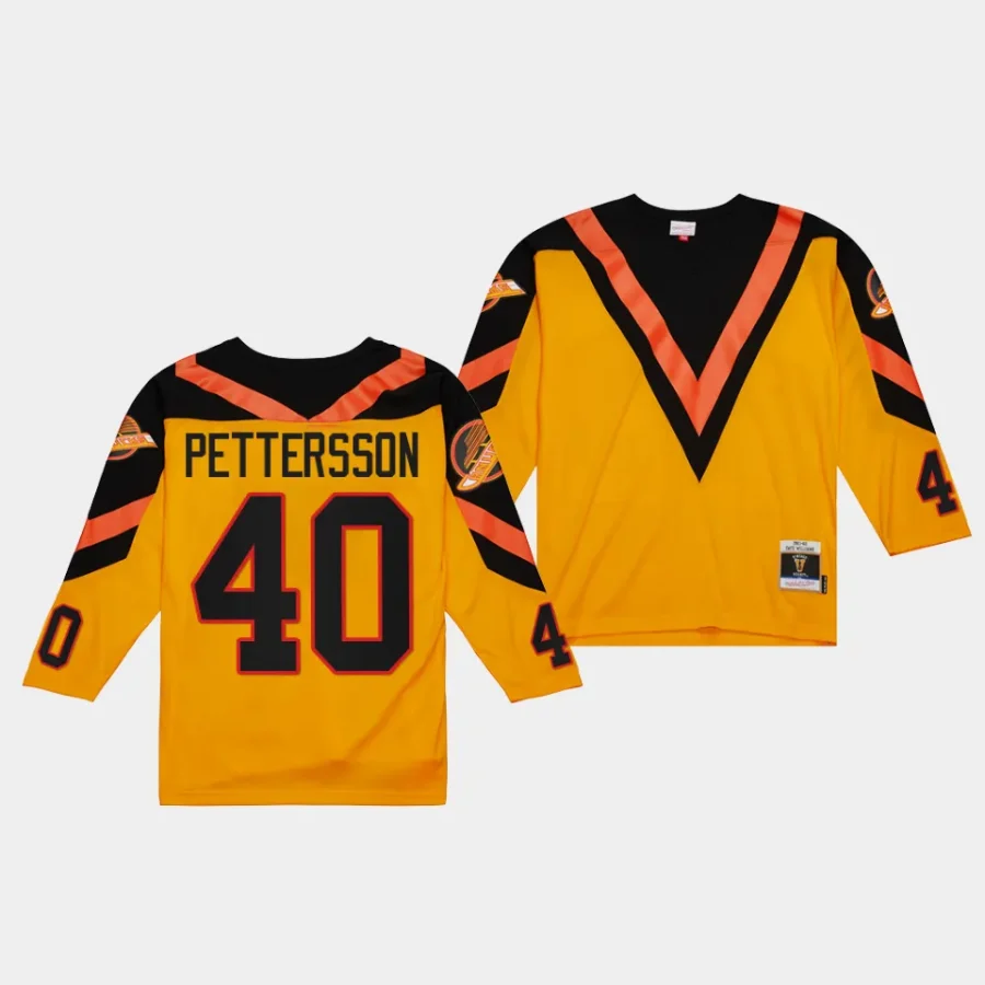 elias pettersson canucks yellow blue line 1981 throwback jersey