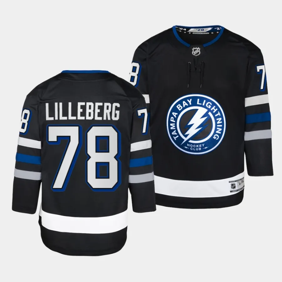 emil lilleberg lightning 2023 24alternate youth blackpremier player jersey