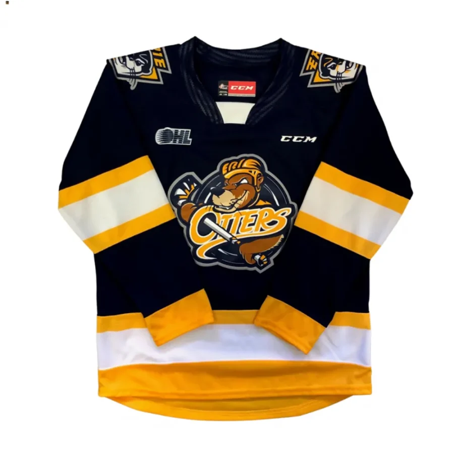 erie otters ohl replica navy jerseys