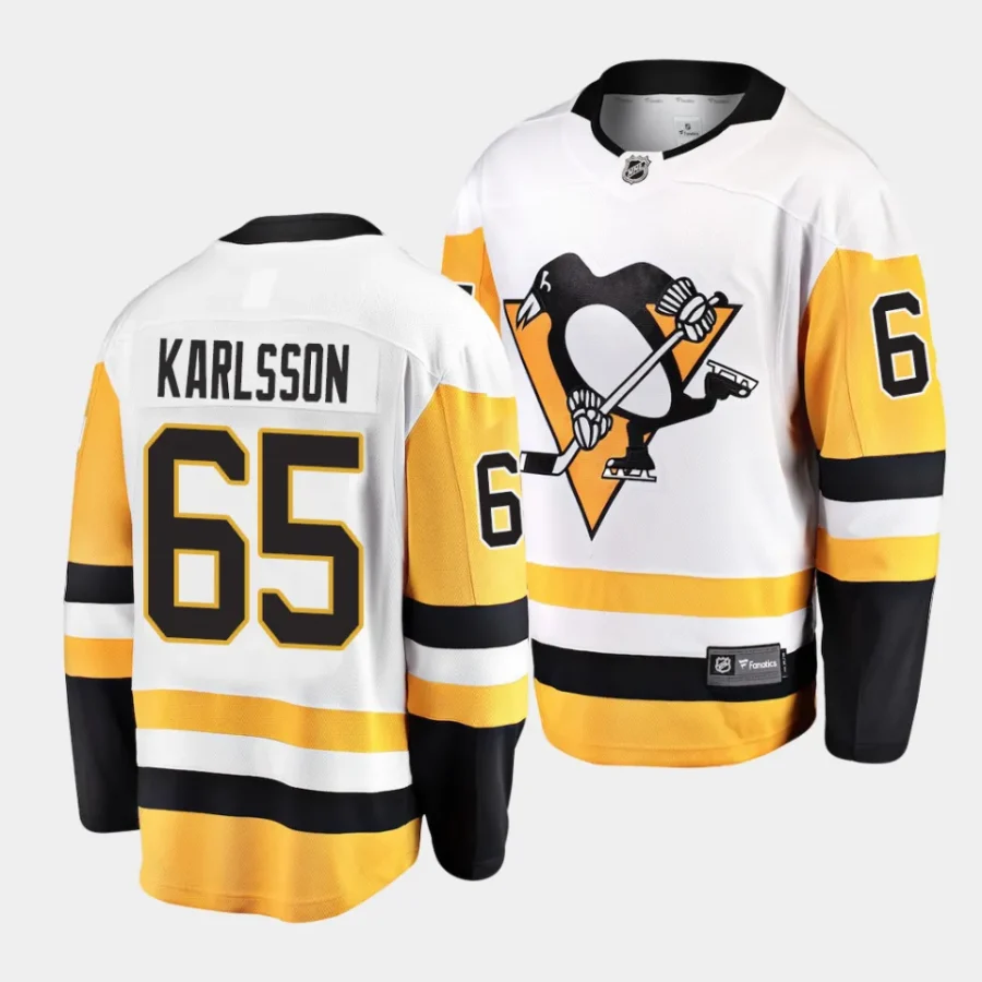 erik karlsson penguins white away breakaway player jersey