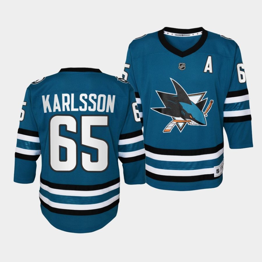 erik karlsson sharks 2022 23home youth teal jersey