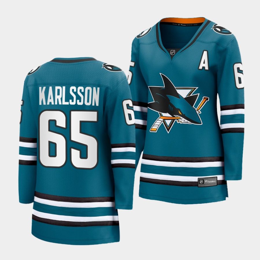 erik karlsson sharks teal home women jerseys