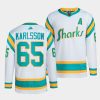 erik karlsson sharks white 2022reverse retro 2.0 authentic primegreen jersey