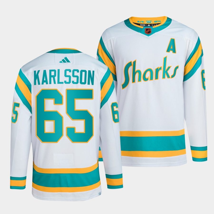 erik karlsson sharks white 2022reverse retro 2.0 authentic primegreen jersey