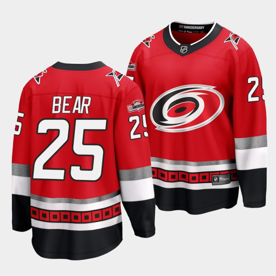 ethan bear hurricanes red 25th anniversary premier jersey